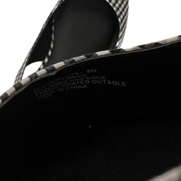 Steve Madden Black and White Gingham Slingback Flats Size 8 - Picture 2 of 4